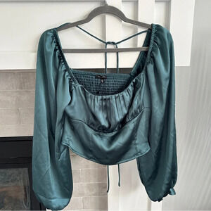 NWT Dynamite front ruched satin blouse| size small